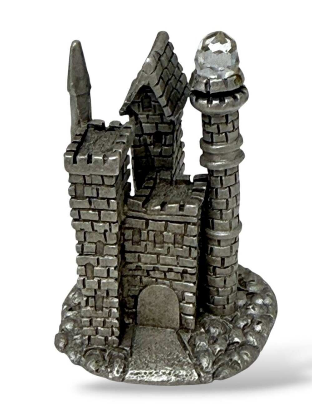 Spoontiques Vintage Miniature Castle Pewter and Crystal Collectible 1985 CM492
